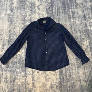 Michael Kors Navy Polka Dot Button Down Shirt